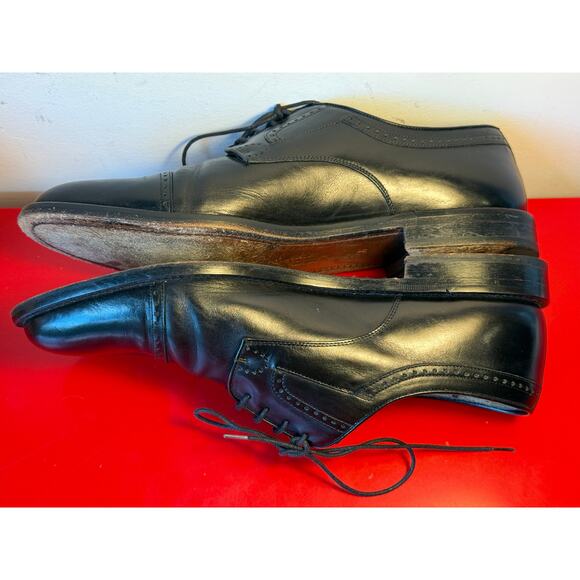 Mezlan Black Cap Toe Brogue Men\'s 9.5 20460 Derby Made in Spain EUC